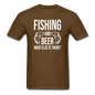 Fishing And Beer - White - Unisex Classic T-Shirt - brown