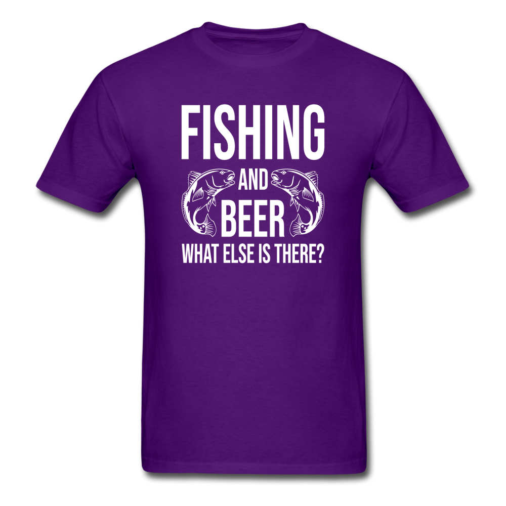 Fishing And Beer - White - Unisex Classic T-Shirt - purple