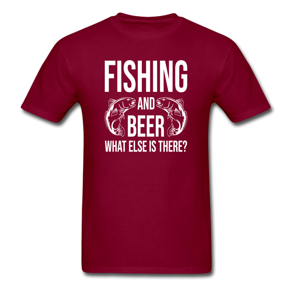 Fishing And Beer - White - Unisex Classic T-Shirt - burgundy