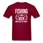 Fishing And Beer - White - Unisex Classic T-Shirt - burgundy