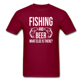 Fishing And Beer - White - Unisex Classic T-Shirt - burgundy