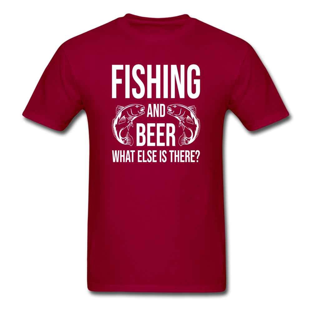 Fishing And Beer - White - Unisex Classic T-Shirt - dark red