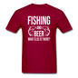 Fishing And Beer - White - Unisex Classic T-Shirt - dark red