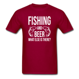 Fishing And Beer - White - Unisex Classic T-Shirt - dark red