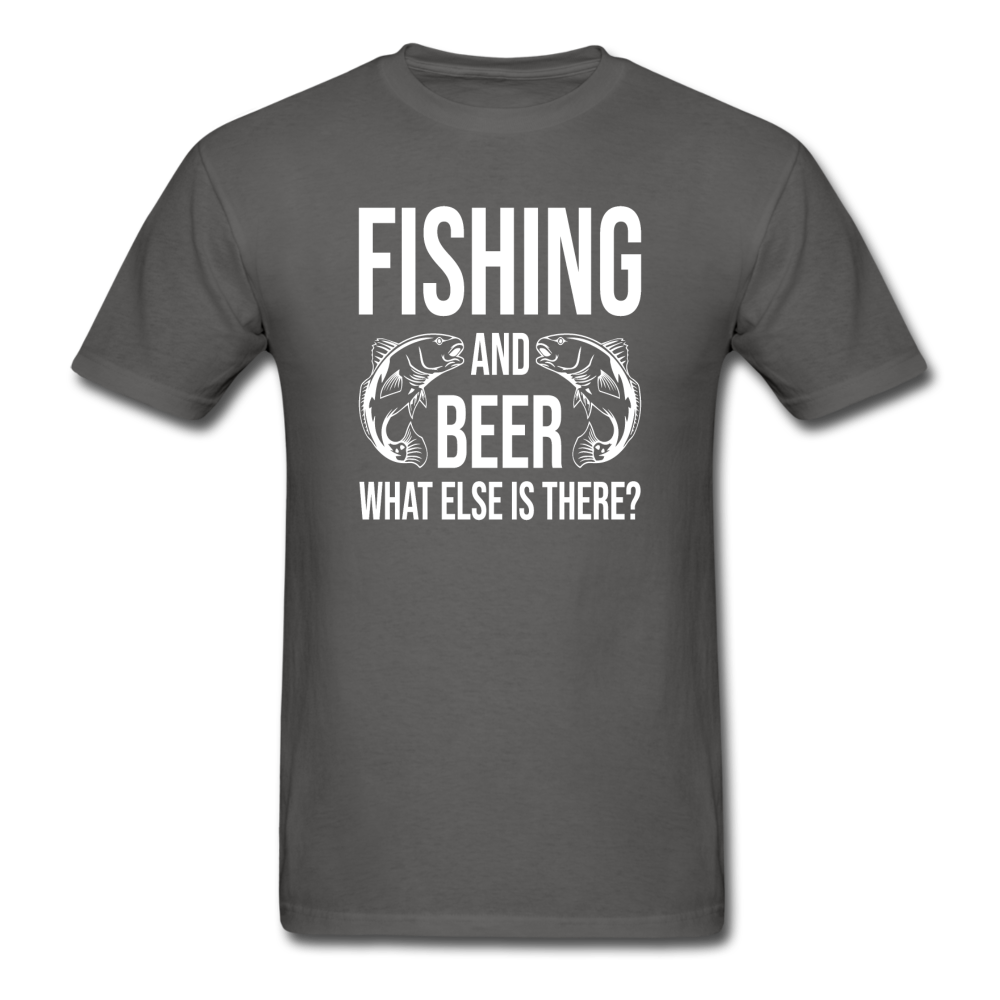 Fishing And Beer - White - Unisex Classic T-Shirt - charcoal