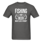 Fishing And Beer - White - Unisex Classic T-Shirt - charcoal