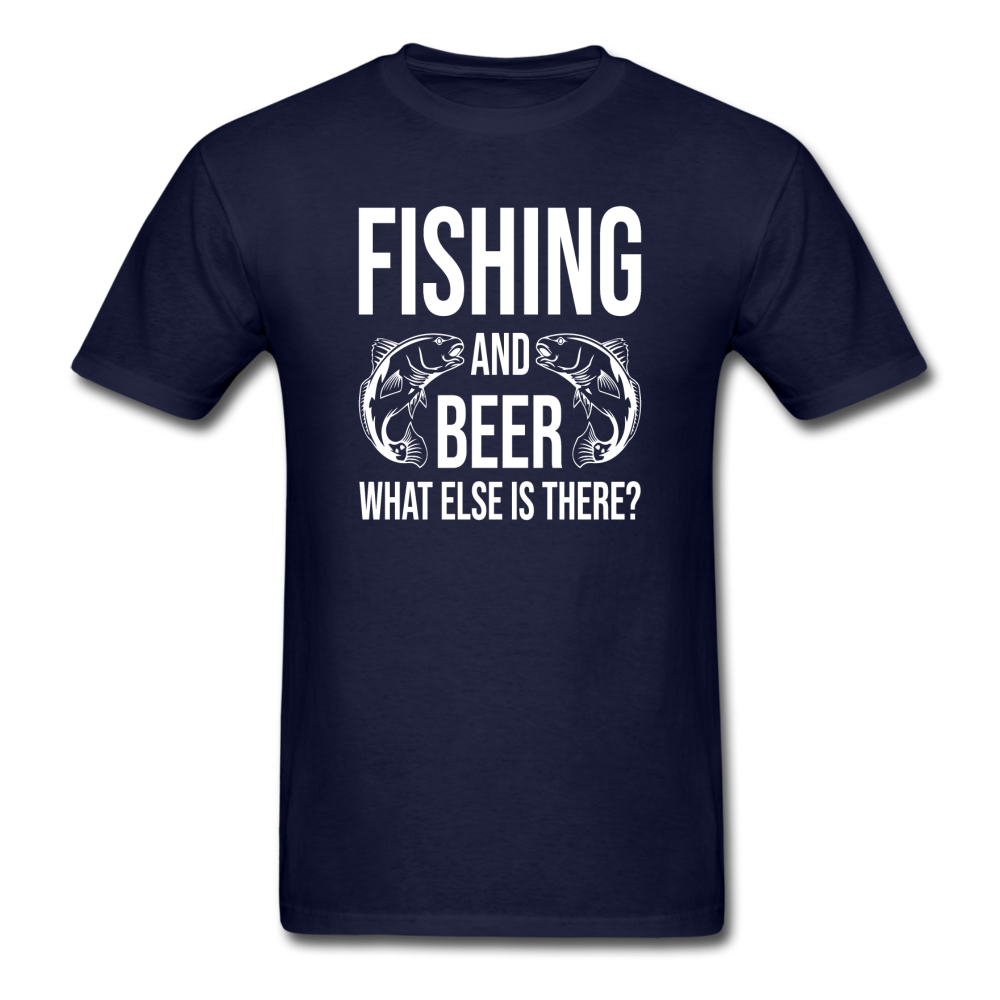 Fishing And Beer - White - Unisex Classic T-Shirt - navy