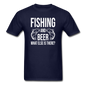 Fishing And Beer - White - Unisex Classic T-Shirt - navy