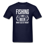 Fishing And Beer - White - Unisex Classic T-Shirt - navy