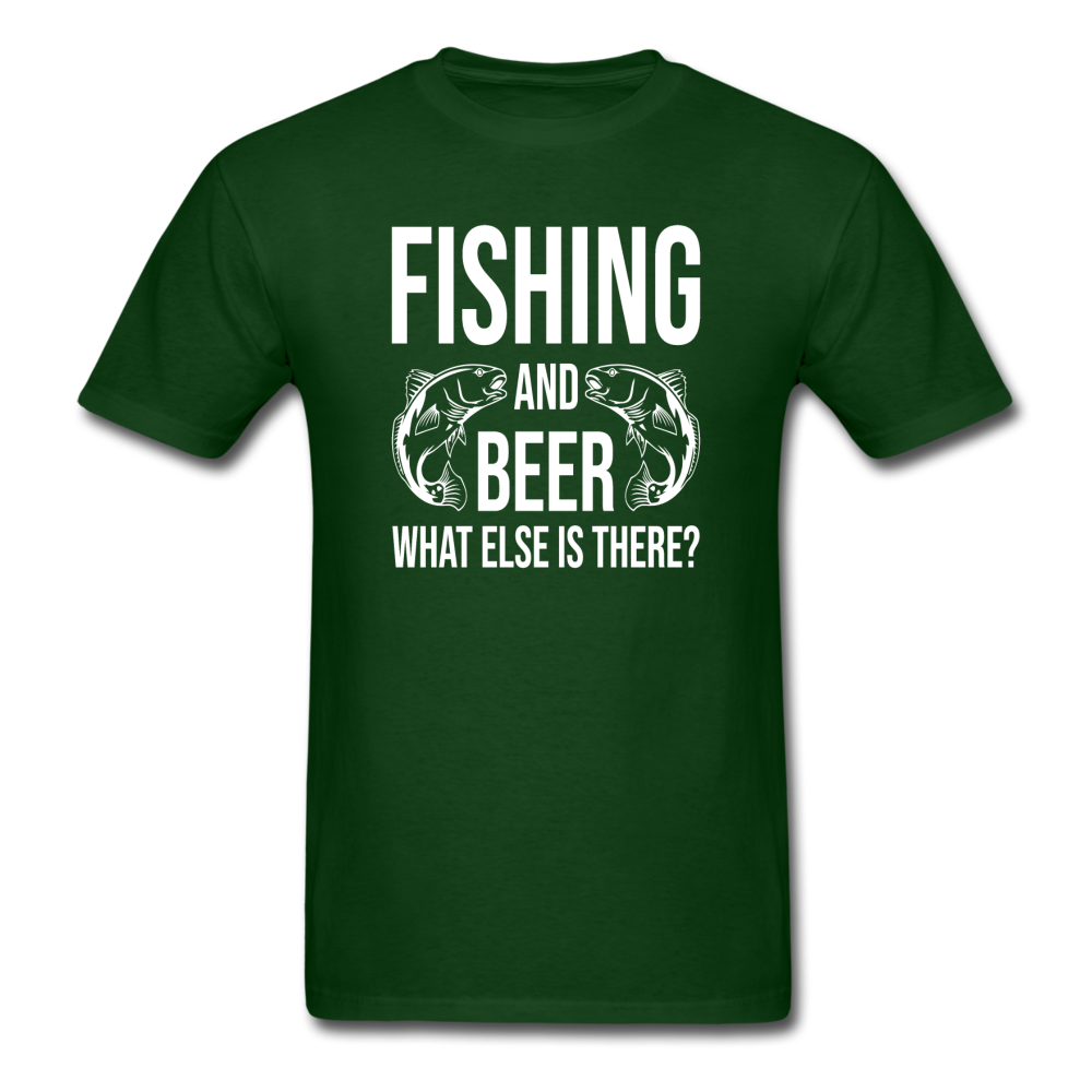 Fishing And Beer - White - Unisex Classic T-Shirt - forest green