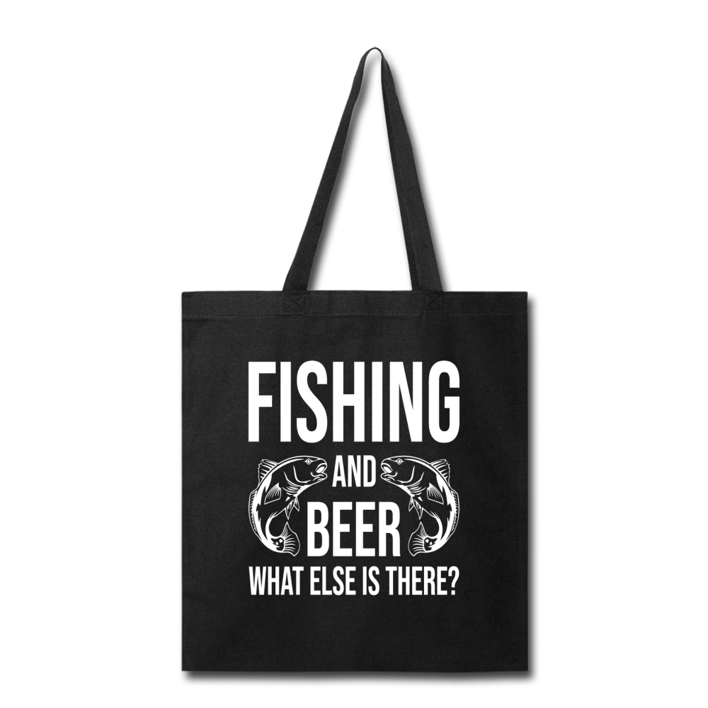 Fishing And Beer - White - Tote Bag - black