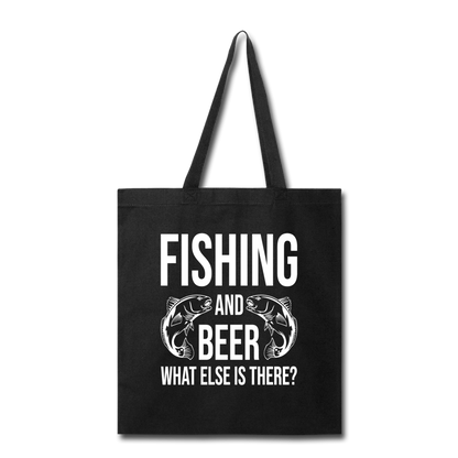 Fishing And Beer - White - Tote Bag - black