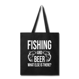 Fishing And Beer - White - Tote Bag - black
