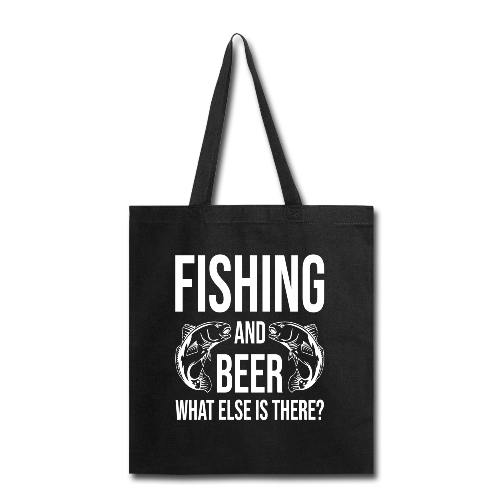 Fishing And Beer - White - Tote Bag - black