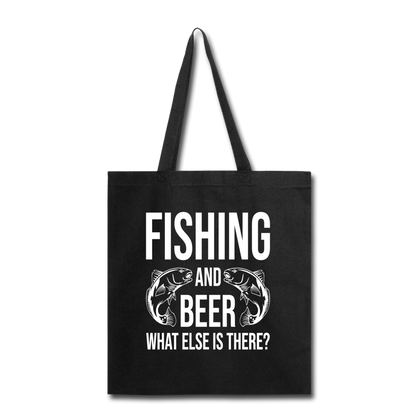 Fishing And Beer - White - Tote Bag - black