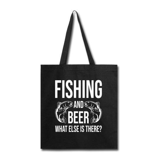 Fishing And Beer - White - Tote Bag - black