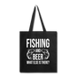 Fishing And Beer - White - Tote Bag - black