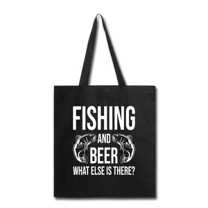 Fishing And Beer - White - Tote Bag - black