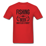 Fishing And Beer - Black - Unisex Classic T-Shirt - red