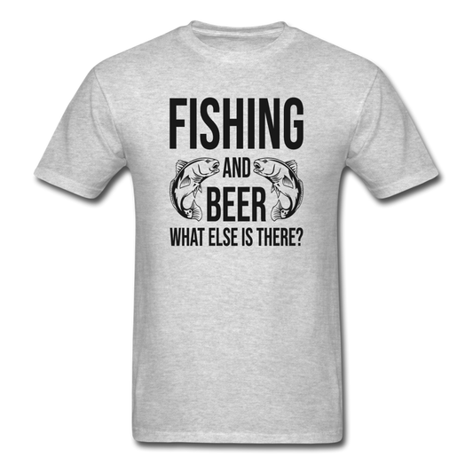 Fishing And Beer - Black - Unisex Classic T-Shirt - heather gray