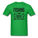 Fishing And Beer - Black - Unisex Classic T-Shirt - bright green