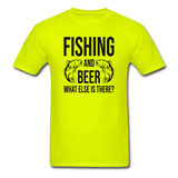Fishing And Beer - Black - Unisex Classic T-Shirt - safety green