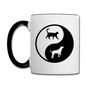 Yin And Yang - Cat And Dog - Contrast Coffee Mug - white/black