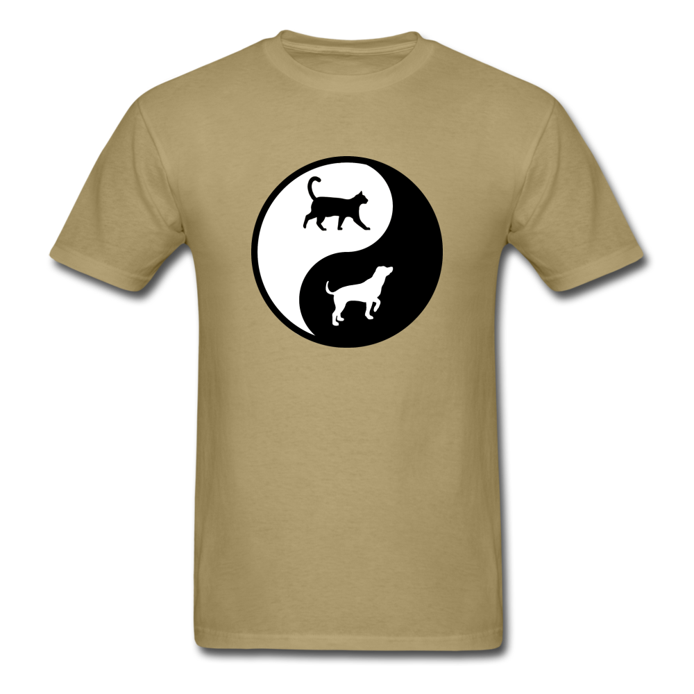 Yin And Yang - Cat And Dog - Unisex Classic T-Shirt - khaki