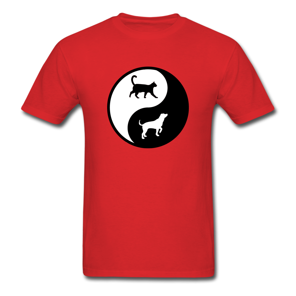 Yin And Yang - Cat And Dog - Unisex Classic T-Shirt - red