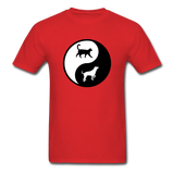 Yin And Yang - Cat And Dog - Unisex Classic T-Shirt - red