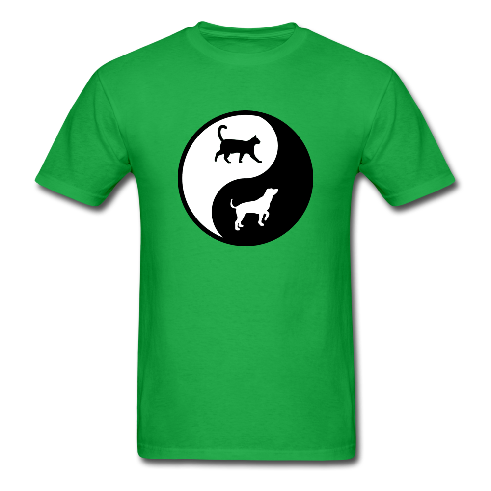 Yin And Yang - Cat And Dog - Unisex Classic T-Shirt - bright green