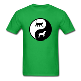 Yin And Yang - Cat And Dog - Unisex Classic T-Shirt - bright green