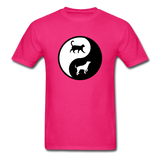 Yin And Yang - Cat And Dog - Unisex Classic T-Shirt - fuchsia