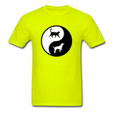 Yin And Yang - Cat And Dog - Unisex Classic T-Shirt - safety green