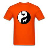 Yin And Yang - Cat And Dog - Unisex Classic T-Shirt - orange