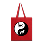 Yin And Yang - Cat And Dog - Tote Bag - red