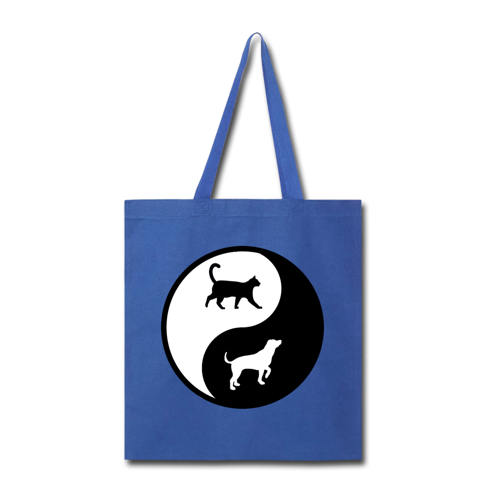 Yin And Yang - Cat And Dog - Tote Bag - royal blue