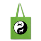 Yin And Yang - Cat And Dog - Tote Bag - lime green