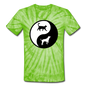 Yin And Yang - Cat And Dog - Unisex Tie Dye T-Shirt - spider lime green