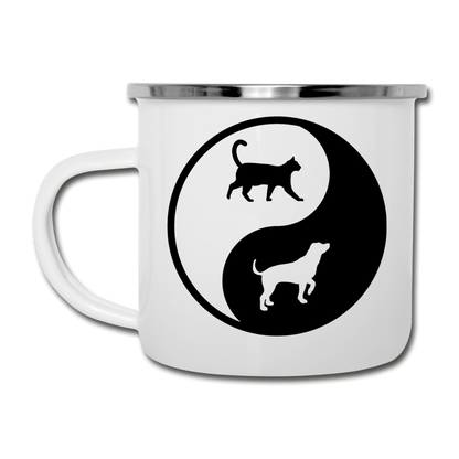 Yin And Yang - Cat And Dog - Camper Mug - white