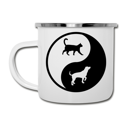 Yin And Yang - Cat And Dog - Camper Mug - white