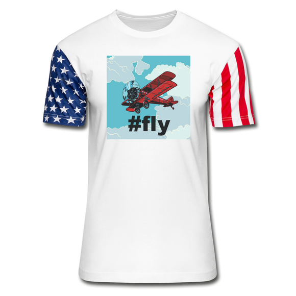 #fly - Red Biplane - Stars & Stripes T-Shirt - white