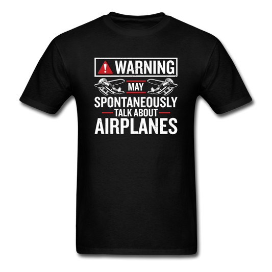 Warning Talk About Airplanes - Unisex Classic T-Shirt - black