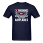 Warning Talk About Airplanes - Unisex Classic T-Shirt - navy