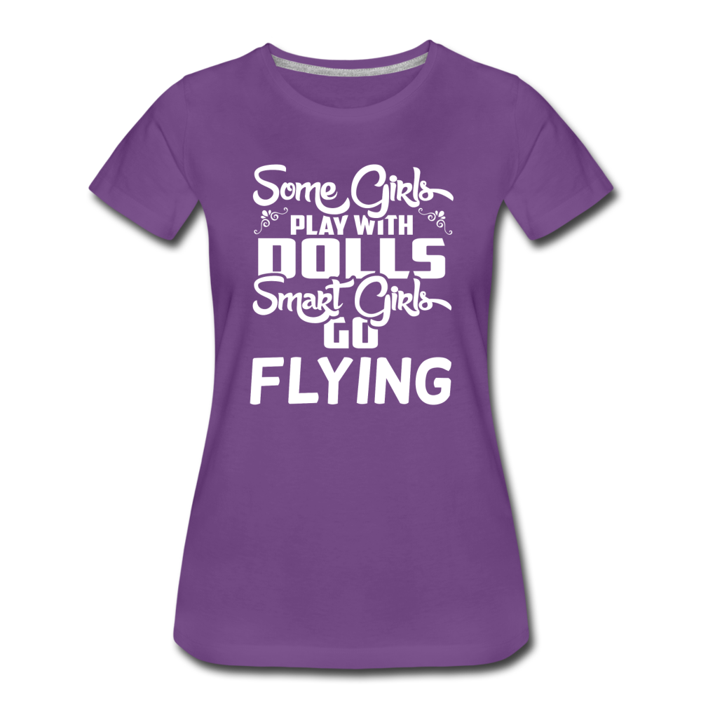 Some Girls Go Flying - Women’s Premium T-Shirt - purple