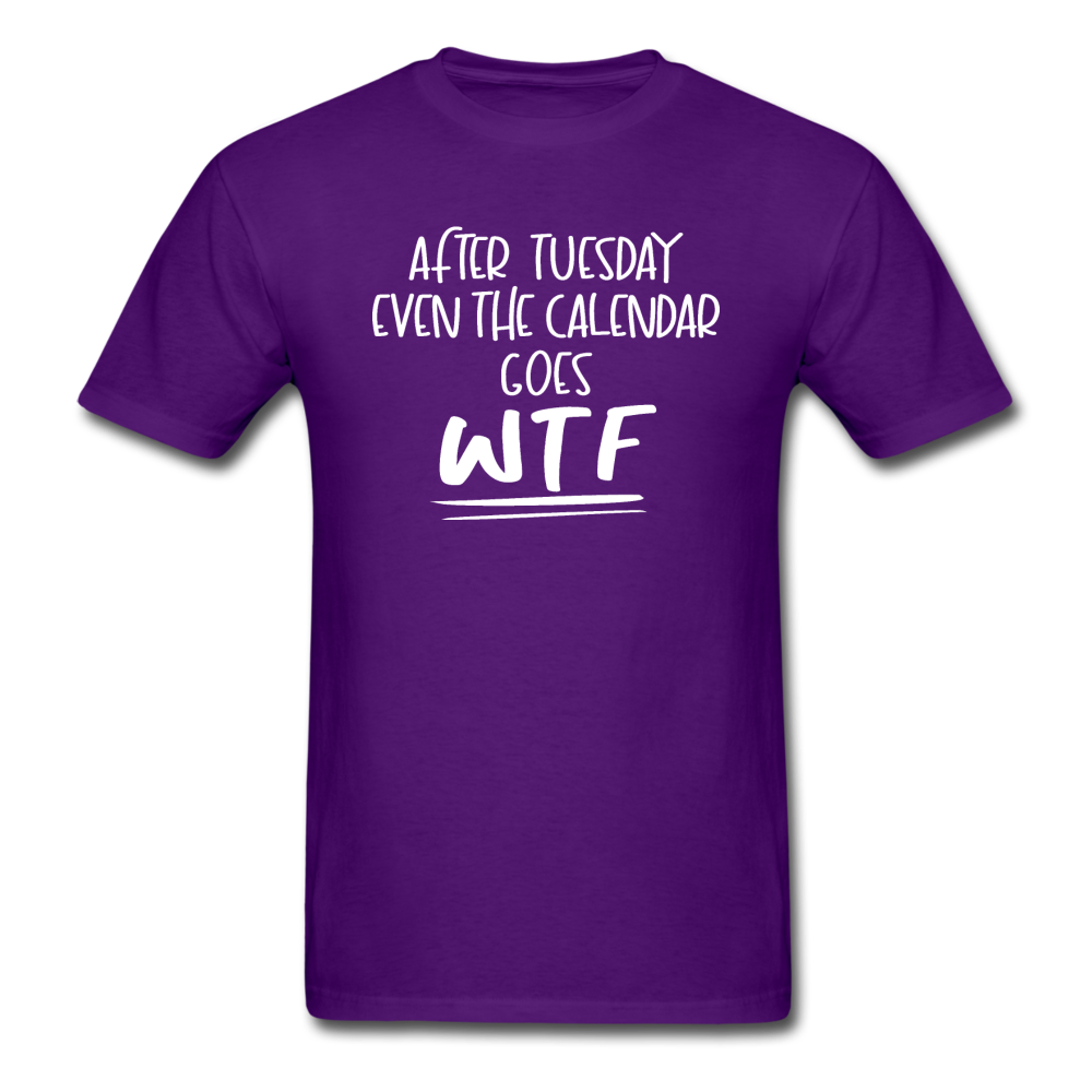 After Tuesday WTF - White - Unisex Classic T-Shirt - purple