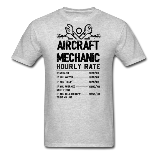 Aircraft Mechanic Hourly Rate - Black - Unisex Classic T-Shirt - heather gray