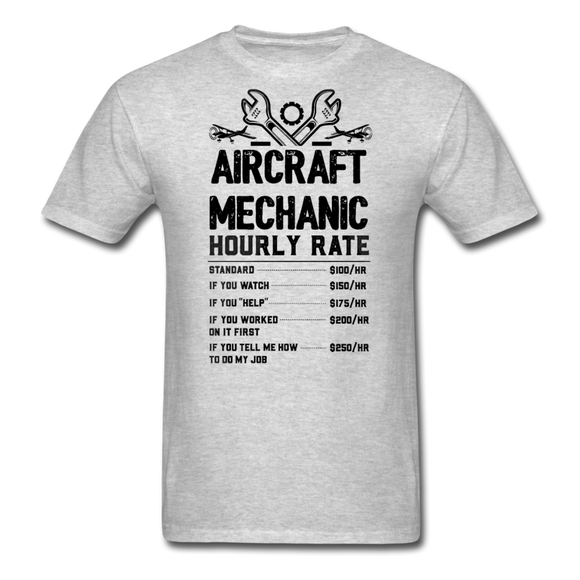 Aircraft Mechanic Hourly Rate - Black - Unisex Classic T-Shirt - heather gray