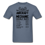 Aircraft Mechanic Hourly Rate - Black - Unisex Classic T-Shirt - denim
