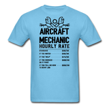 Aircraft Mechanic Hourly Rate - Black - Unisex Classic T-Shirt - aquatic blue